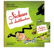 Sickan och skattkartan, paket med bok och kortspel