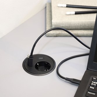 Powerdot med el och USB till skrivbord Work