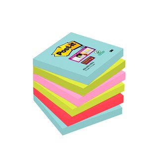 Post-it 76x76 mm blandade färger, 6 block