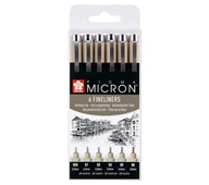 Fineliners Pigma Micron arkivbeständig 6-pack