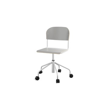 Stol Matte sh 45-56 cm hög 5-kryss med hjul stor sits silverstativ