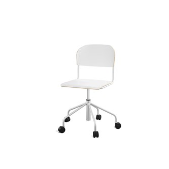 Stol Matte sh 45-56 cm hög 5-kryss med hjul stor sits silverstativ