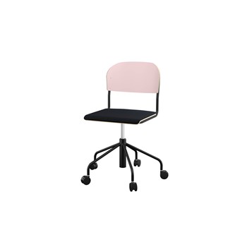 Stol Matte BX sh 45-56 cm hög 5-kryss med hjul stor sits svart stativ