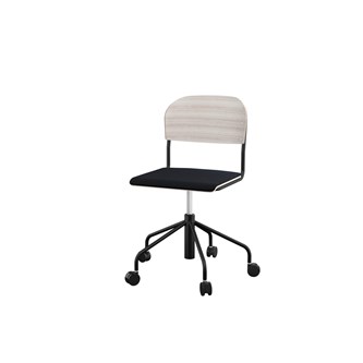 Stol Matte BX sh 45-56 cm hög 5-kryss med hjul stor sits svart stativ