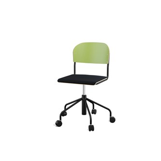 Stol Matte BX sh 45-56 cm hög 5-kryss med hjul stor sits svart stativ