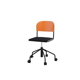 Stol Matte BX sh 45-56 cm hög 5-kryss med hjul stor sits svart stativ