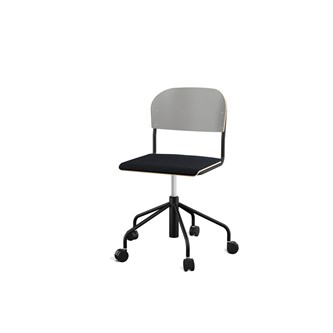 Stol Matte BX sh 45-56 cm hög 5-kryss med hjul stor sits svart stativ