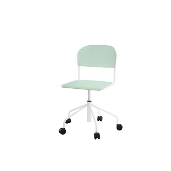 Stol Matte BX sh 45-56 cm hög 5-kryss med hjul stor sits vitt stativ