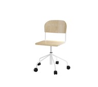 Stol Matte BX sh 45-56 cm hög 5-kryss med hjul stor sits vitt stativ