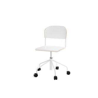 Stol Matte BX sh 45-56 cm hög 5-kryss med hjul stor sits vitt stativ