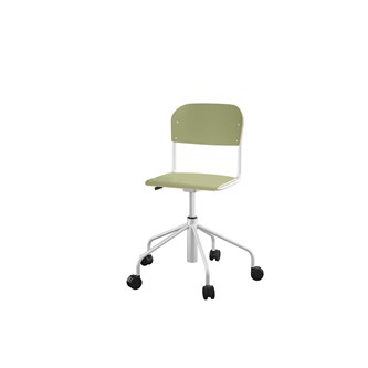 Stol Matte sh 45-56 cm hög 5-kryss med hjul liten sits silverstativ