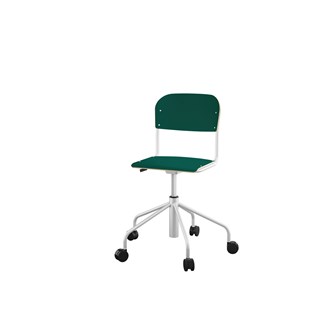 Stol Matte sh 45-56 cm hög 5-kryss med hjul liten sits silverstativ