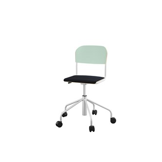 Stol Matte sh 45-56 cm hög 5-kryss med hjul liten sits silverstativ