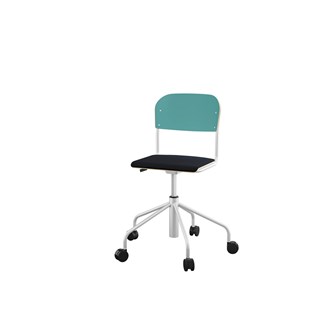 Stol Matte sh 45-56 cm hög 5-kryss med hjul liten sits silverstativ