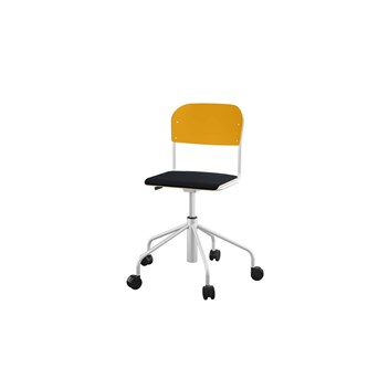 Stol Matte sh 45-56 cm hög 5-kryss med hjul liten sits silverstativ