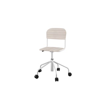 Stol Matte sh 45-56 cm hög 5-kryss med hjul liten sits silverstativ