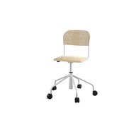 Stol Matte sh 45-56 cm hög 5-kryss med hjul liten sits silverstativ