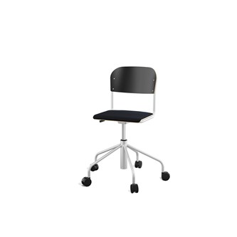 Stol Matte sh 45-56 cm hög 5-kryss med hjul liten sits silverstativ