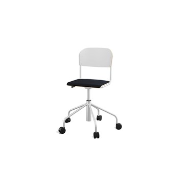 Stol Matte sh 45-56 cm hög 5-kryss med hjul liten sits silverstativ