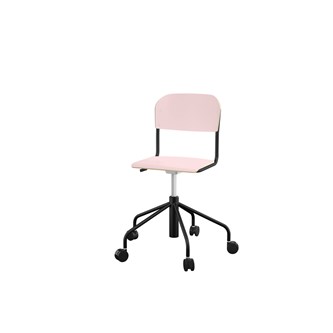 Stol Matte BX sh 45-56 cm hög 5-kryss med hjul liten sits svart stativ