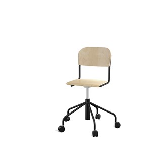 Stol Matte BX sh 45-56 cm hög 5-kryss med hjul liten sits svart stativ