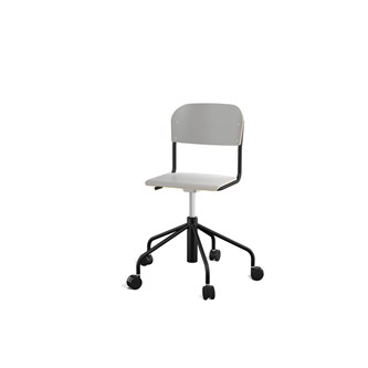 Stol Matte BX sh 45-56 cm hög 5-kryss med hjul liten sits svart stativ