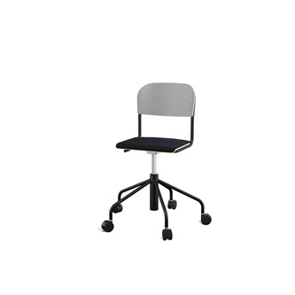 Stol Matte BX sh 45-56 cm hög 5-kryss med hjul liten sits svart stativ