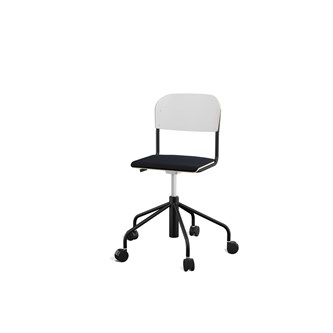 Stol Matte BX sh 45-56 cm hög 5-kryss med hjul liten sits svart stativ