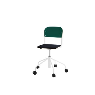 Stol Matte BX sh 45-56 cm hög 5-kryss med hjul liten sits vitt stativ