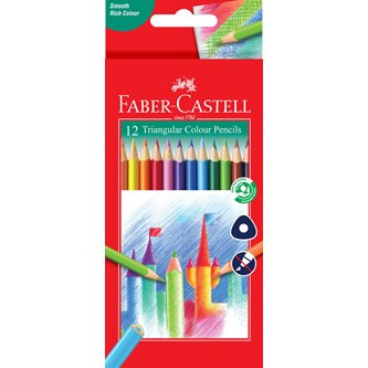 Färgpennor Faber Castell Trekantiga 12-pack