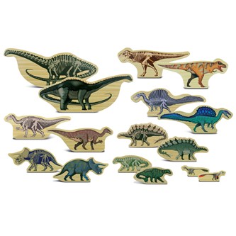 Träfigurer dinosaurier 8-pack