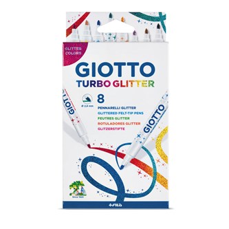 Fiberpennor GIOTTO Turbo Glitter 8-pack