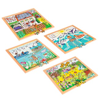 EDUCO Rampussel Natur & klimat, 4-pack