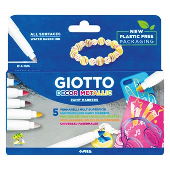 Giotto dekorpenna metallic, 5-pack