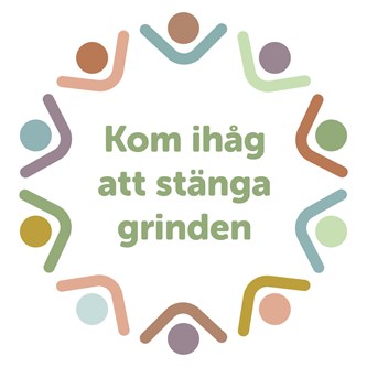 Budskapstavla: Kom ihåg att stänga grinden