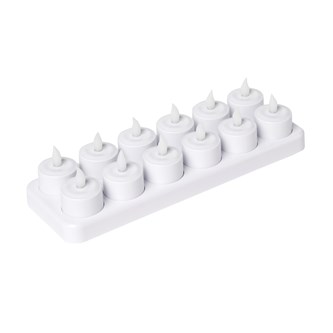 Minilampor, vita, uppladdningsbara 12-pack