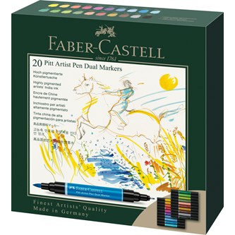 Fiberpennor två spetsar Faber Castell 20-pack