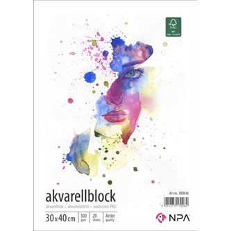 Akvarellblock 30x40 cm 300 g