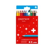 Akvarellfärgpennor Caran D'Ache Swisscolor Maxi, 12-pack