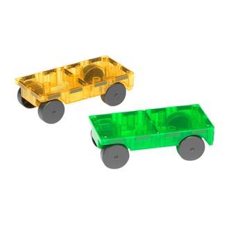 Magna-Tiles Byggplattor med hjul, 2-pack