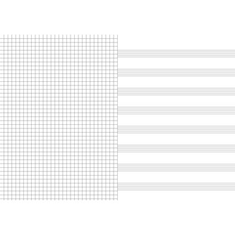 Musikhäfte 408, A4, 1 notlinjer, 1 rutor 7x7 mm 20-pack