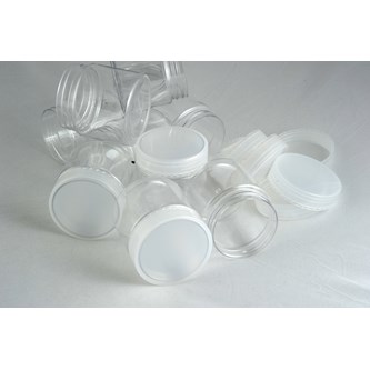 Plastburkar med skruvlock, 180 ml. 10-pack