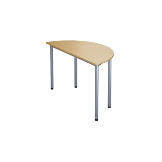 Bord 12:38 FSC akustiklaminat halvrunt 120-60 cm silverstativ