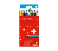 Akvarellfärgpennor Caran d'Ache Swisscolor, 12-pack