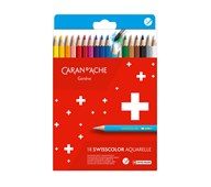 Akvarellfärgpennor Caran d'Ache Swisscolor, 18-pack