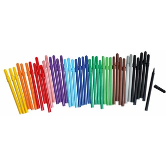 Fiberpennor Fine 12 färger 42-pack