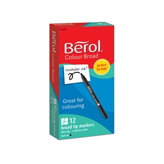 Fiberpennor Berol Broad 12-pack svarta