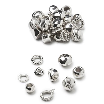 Metallfärgade pärlor  ca 180-pack