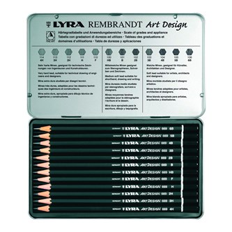 Skisspennor Lyra Art Design, 6B-4H, 12-pack