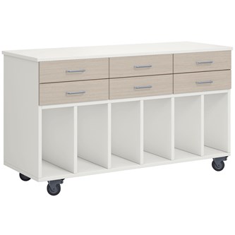 Norden elevvagn med hjul B120xD45xH72 vit